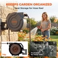 thumbnail image 2 of Retractable Garden Hose Reel 90 ft x 5/8 inch Automatic Slow Return 9 Sprayer Nozzle Any Length Lock Heavy Duty Wall-Mounted Hose Reels for Outside 180° Swivel UV Resistant, 2 of 7