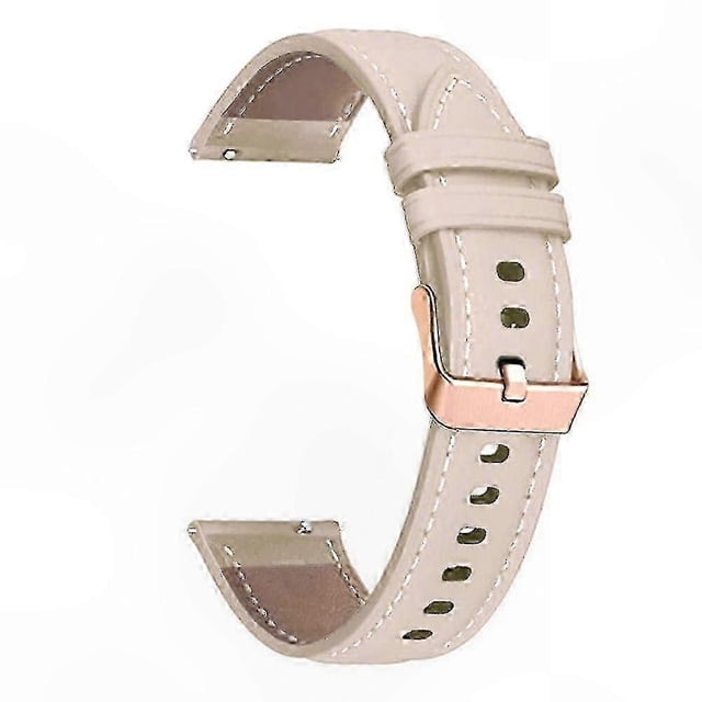 Leather Replacement Band for Garmin Venu Sq Series 20mm Rose Gold Buckle Strap