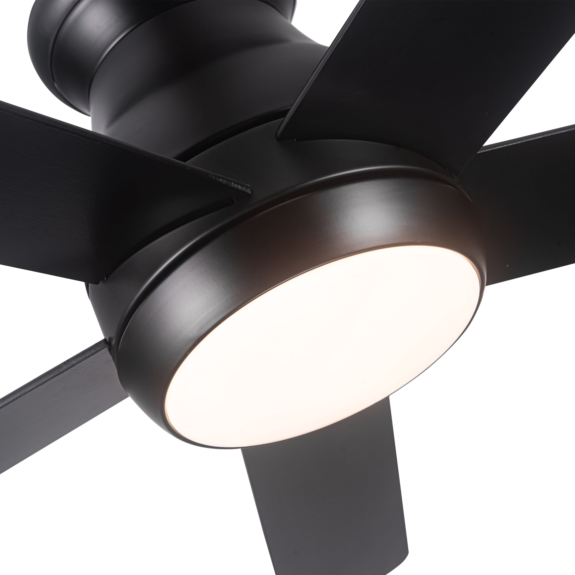 Leumius 52" Matte Black Lowe Profile Ceiling Fan with Dimmable 3CCT LED Light,Modern Ceiling Fan for Living Room Bedroom