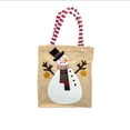 thumbnail image 3 of Bolsa Navideña de Yute con decoración Cosida Muñeco de Nieve, 3 of 4