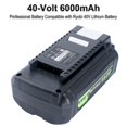 thumbnail image 3 of Batería de repuesto Biswaye 40V 6Ah de litio para Ryobi 40V, 3 of 9