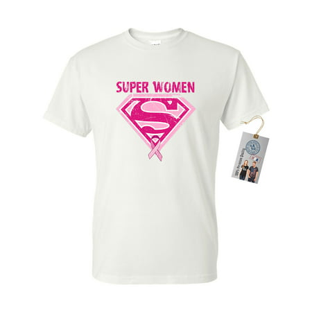 Breast Cancer Awareness Superwoman Mens Womens Short Sleeve T-Shirt