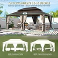 thumbnail image 6 of Hommow 14' x 20' Hardtop Gazebo with Steel Double Roof, Anti-Rust Coating Aluminum Frame Permanent Outdoor Waterproof Pavilion, 6 of 10