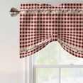 thumbnail image 4 of Country Star Plaid Tie Up Valance Curtains for Windows, Kitchen Curtains Window Treatments, Retro Red American Farm Barn Berry Short Window Shades Valances for Bedroom Bathroom Cafe 42"x12", 4 of 8