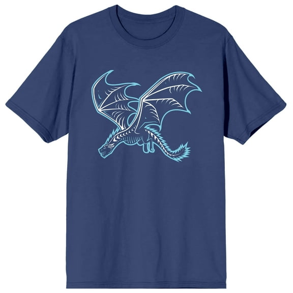 Game of Thrones Dragon Art Women's Navy Blue Graphic Tee-Small