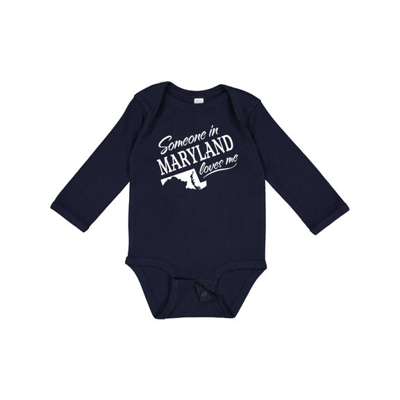 Inktastic Someone in Maryland Loves Me Boys or Girls Long Sleeve Baby Bodysuit