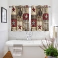 thumbnail image 3 of Texas Star Vintage Kitchen Curtains Short 54 Inch Length, Western Cowboy Country Wooden Grommet Top Bedroom Living Room Curtains, Light Filtering Cafe Curtain Drapes 2 Panels Set 84''x54'', 3 of 9