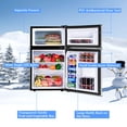 thumbnail image 3 of Refrigerador COSTWAY Compact de 3.2 pies cúbicos con congelador, color gris, 3 of 9