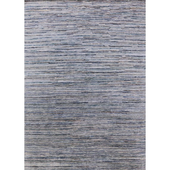 Ahgly Company Machine Washable Indoor Rectangle Industrial Modern Mist Blue Area Rugs, 2' x 4'