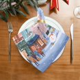 thumbnail image 2 of Napkin Satin Napkin 20*20 Inchx6 Kitchen Towel Dinner Plate Towel Decorative Towel Napkin Tea Towel Suitable For Kitchen Table Cartoon Christmas Street, 2 of 8