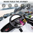 thumbnail image 6 of Rock Wheels Licensed Lamborghini Urus Ride On Truck Car Toy, 12V Battery Powered Electric 4 Wheels Kids Toys w/ Parent Remote Control, Foot Pedal, Music, Aux, LED Headlights, 2 Speeds (White), 6 of 9