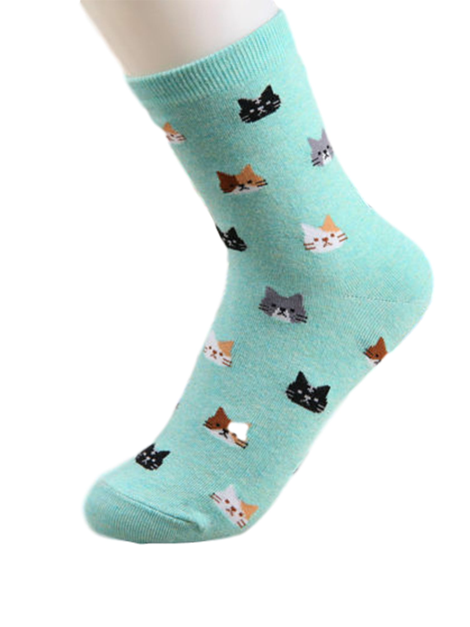 Pudcoco Women Girls Animal Cartoon Cat Printed Casual Ankle-High Socks ...