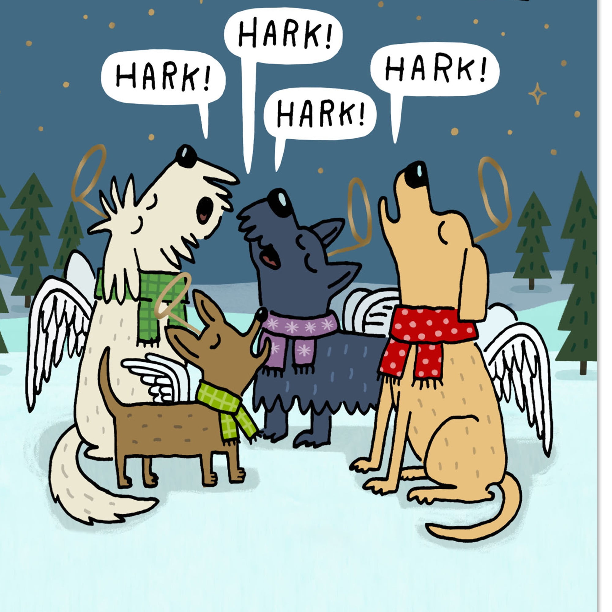 Hallmark Shoebox Funny Christmas Card (Hark, The Canine Angels Sing)