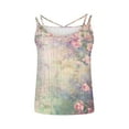 thumbnail image 5 of GA WEIHUA Flowy Tank Tops for Women Rose Print Cute Caomisole for Ladies Summer Going Out Tshirts Spaghetti Strap Eyelet Embroidery Vest Loose Fit Sleeveless Camis(Green,S), 5 of 5