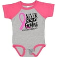 thumbnail image 3 of Inktastic Never Stop Fighting Breast Cancer Awareness Boys or Girls Baby Bodysuit, 3 of 5