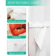 thumbnail image 3 of No Hook Shower Curtain with Snap in Liner, Spring Floral Watercolor Poppy Oil Painting Hotel Shower Curtains for Bathroom, Washable Shower Curtain Liner Set with Mesh Top Window, 36"x78", 3 of 6