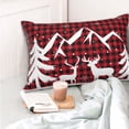thumbnail image 4 of Zufioo Christmas Buffalo Plaid Print Double-Sided Throw Pillow Cover, Pillow Protector Home Decor - With Hidden Zipper, Suitable for Bedroom, Living Room, Car Interior-20"x30", 4 of 6
