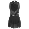 thumbnail image 3 of renvena Costume de Danse Lyrique Robe de Ballet Moderne Sans Manches avec Strass Contemporain Noir G, 3 of 9