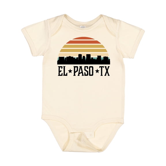 Inktastic El Paso Texas Skyline Retro Boys or Girls Baby Bodysuit