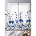 thumbnail image 2 of Vintage Bunny Easter Sheer Curtains for Living Room Bedroom Pastoral Rabbit Spring Floral Sheer Curtains 84 Inch Long 2 Panels Set Light Filtering Curtain Window Treatments Drapes for Dining Room, 2 of 6
