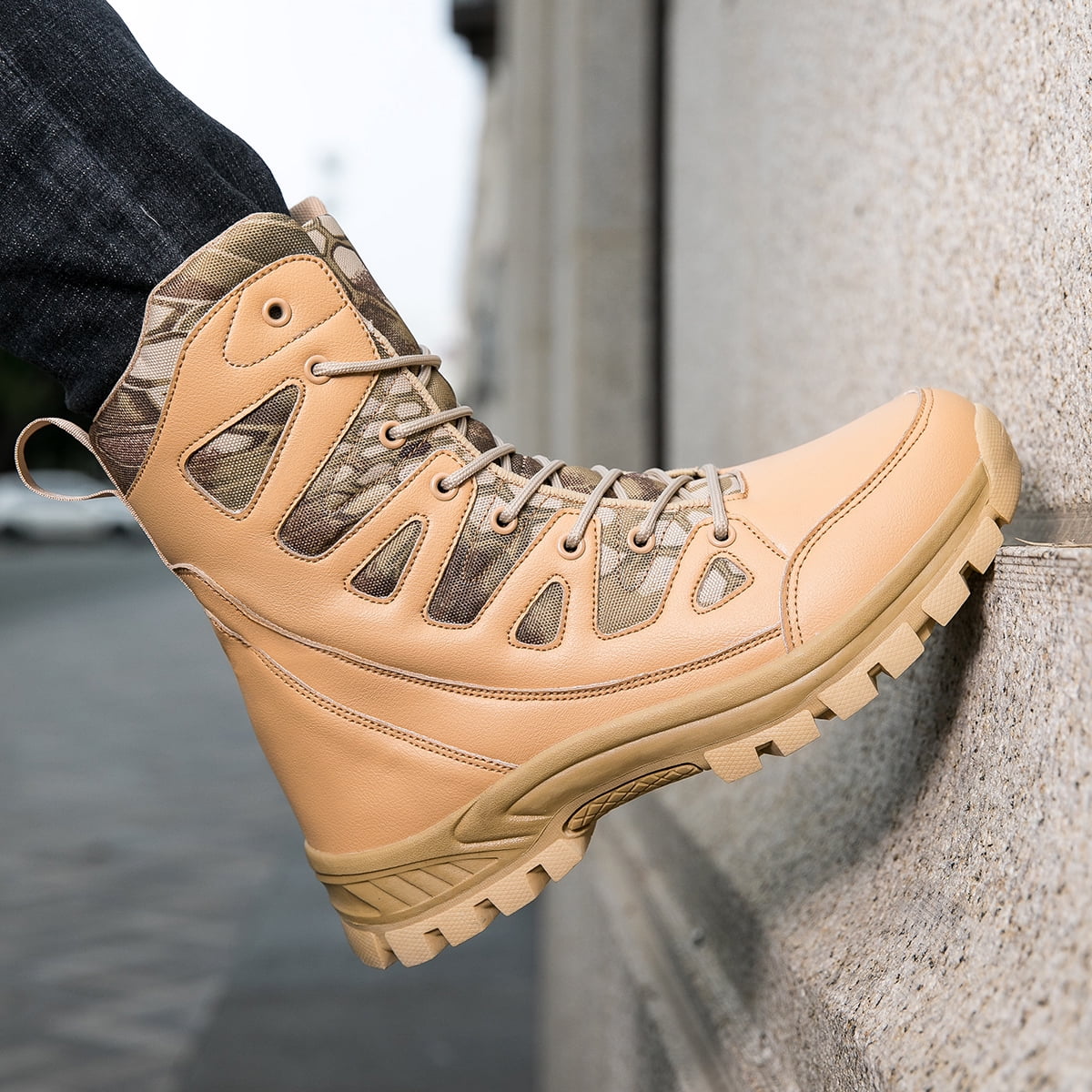 VOVORY Winter Warm Mens Snow Boots Male Lightweight Hiking Desert Boots Outdoor Sport Walking Shoes for Women