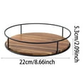 thumbnail image 5 of 3/2/1pcs Acacia Wood Lazy Susan Turntable Organizer Round Wooden Kitchen Countertop Rotating Spice Rack With Steel Sides 9/7/6 Inch Storage For Dining Table Cabinet Cupboard Pantry Refrigerator, 5 of 7
