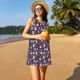 thumbnail image 3 of Fotbe Gnomes And Houses Vestido de Verano sin Mangas para Mujer – Vestido Midi Línea A, Estilo Camiseta Floral, Vestido Playero Casual y Fluido, 3 of 7