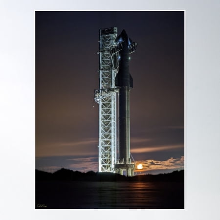 Spacex Starship And Superheavy Stack Poster Wall Art, Modern Wall Decor, 8x12 UNFRAMED