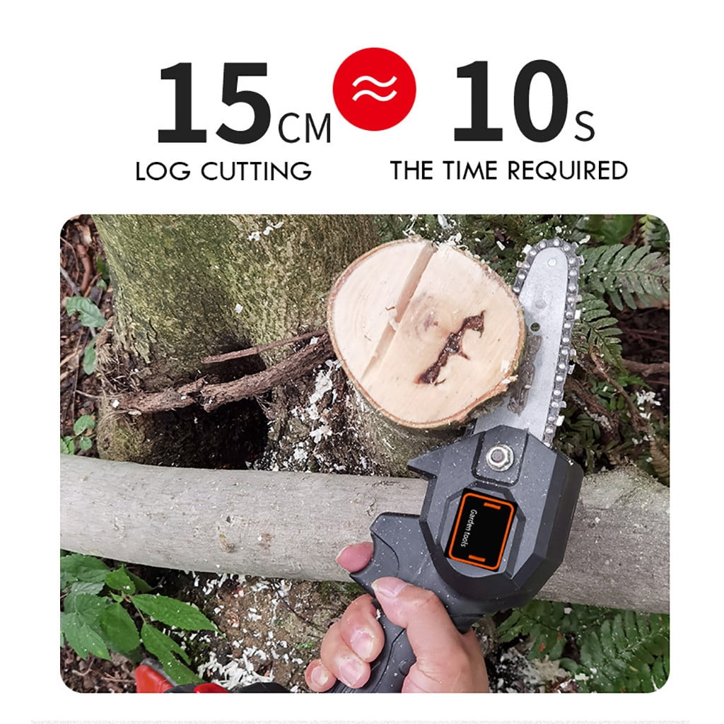 Myriann 4" Cordless Electric Mini Chainsaw, One-Hand Pruning Shears for Tree Branch and Wood Cutting