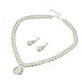 thumbnail image 3 of OPOLSKI Bridal Jewelry Set Water Drop Shape Pendant Faux Pearl Beaded Necklace Earrings White, 3 of 7