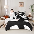 thumbnail image 4 of Homewish Abstract Stripes Lines Queen Comforter Set,Minimalist Geometric Bedding Sets,White Black Bedding Comforter Set For Boys Teens,Ultra Soft Home Decor,3pcs, 4 of 8