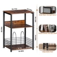 thumbnail image 2 of Large Record Player Stand, Turntable Stand with Vinyl Storage Holds up to 130 Albums, Record Player Table for Living Room, Brown, 2 of 8