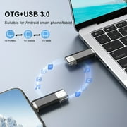 KEXIN Type-C 128G 2-in-1 USB Flash Drive, OTG Memory Photo Stick, Flash Pen Drive for Android / PC / Mac, Black, 2 Pack