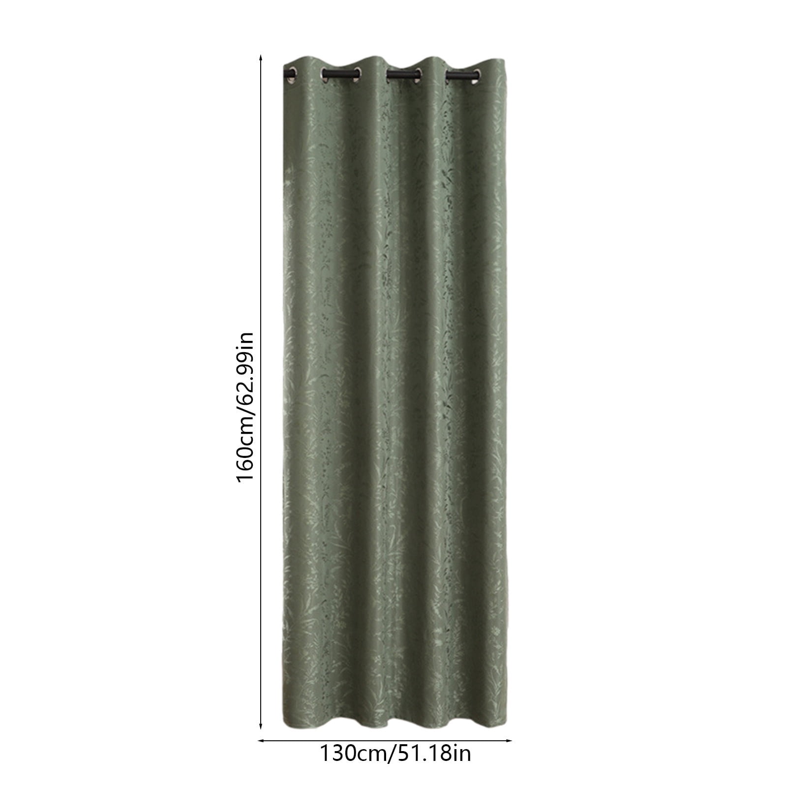 Taotanxi 95% Blackout Boho Curtains 63 Inches Long for Bedroom Green Scroll Floral Patterned Curtains, Darkening Thermal Insulated Window Drapes