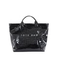 thumbnail image 2 of NexTorq PVC Tote Bag for Women Snake Skin Print Plastic Tote Bag, Waterproof Large Handbag for Work Daily Travel Christmas Gifting, Black, 2 of 6