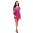 thumbnail image 5 of PrettyGuide Women's Sparkly Sequin Dress Sexy V Neck Short Sleeve Mini Cocktail Club Bodycon Homecoming Dresses, 5 of 7