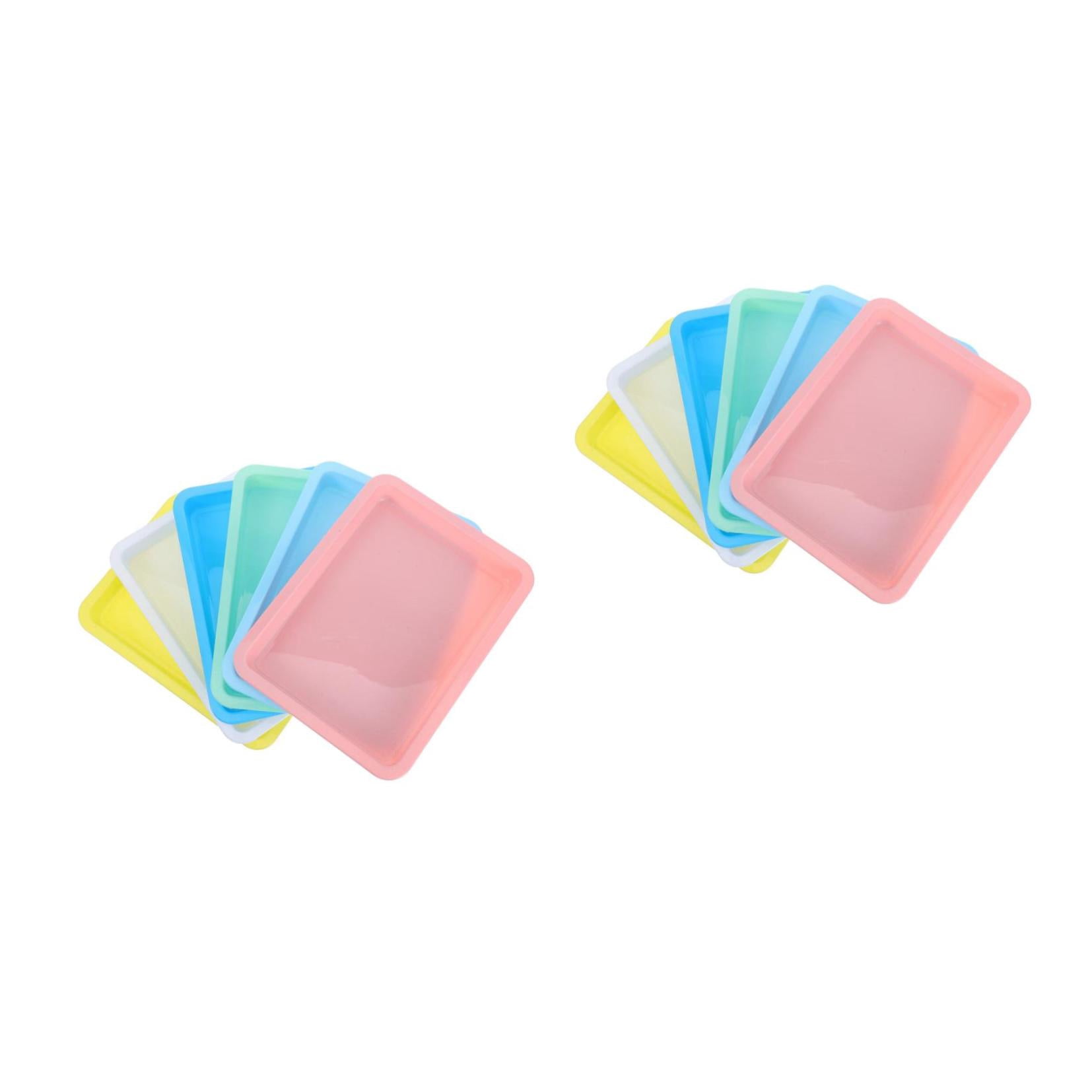 Hemoton 12-Pack Colorful Plastic Art Trays Stackable Craft Storage Organizer for Painting, Kids Projects, and Activity Supplies