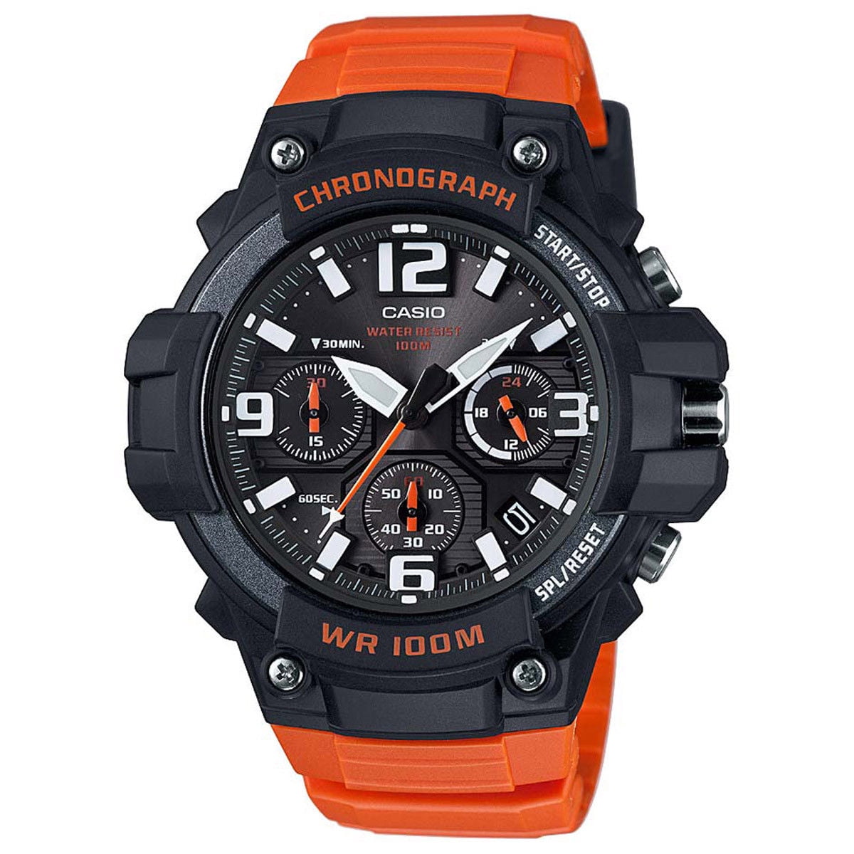 casio chronograph orange