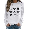 thumbnail image 5 of Aoiroe Western Shirts for Women,Long Sleeve Cute Heart Pullover Tops Round Neck Casual Pullover Shirt Baggy Comfy Blouse Long Sleeve Tunic Tops Sweatshirt White 2XL, 5 of 8