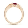 thumbnail image 2 of ANGARA Natural Bar-Set Solitaire Round 1.4 ct Ruby Bypass Ring in 14K Rose Gold for Women (Size-7mm) | July Birthstone, Birthday, Anniversary, Jewelry Gift for Women | Natural Ruby Ring, 2 of 10