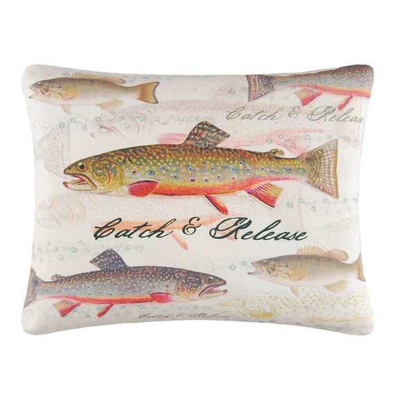 Catch & Release Fishing Throw Pillow, 14" x 18"