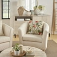 thumbnail image 3 of Mina Victory Embroidered Floral Linen Indoor Throw Pillow Cover Only Multicolor 18" x 18", 3 of 5