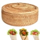thumbnail image 1 of Cajas Redondas de Ratán con Tapa, Bandeja de Mimbre Multiusos Tejida A Mano, Cesta de Almacenamiento para Mesa de Pan y Comida de Picnic de 10,2 Pulgadas, 1 of 5