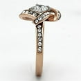 thumbnail image 4 of Womens Rings Two-Tone IP Rose Gold 316L Stainless Steel Ring with AAA Grade CZ in Clear TK1166, 4 of 4