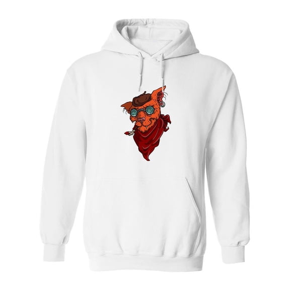 Cool Red Cat Hoodie Men -Image by Shutterstock, Male Small