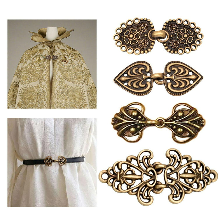 4 Pieces Retro Clip Vintage Sweater Swirl Clip Antique Shawl Clips Sweater  Dresses Shawl Clip Shirt Brooch Clip Bronze