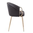 thumbnail image 2 of LumiSource Claire Chairs, Faux Leather, Black/Gold, Set Of 2 Chairs, 2 of 8