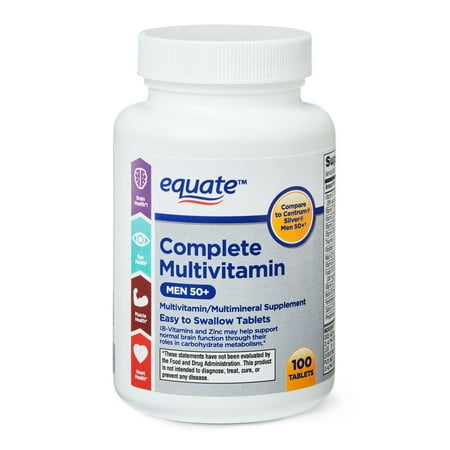 (2 pack) Equate Complete Multivitamin Tablets, Men 50+, 100 (Best Multivitamin Tablets Brands In India)