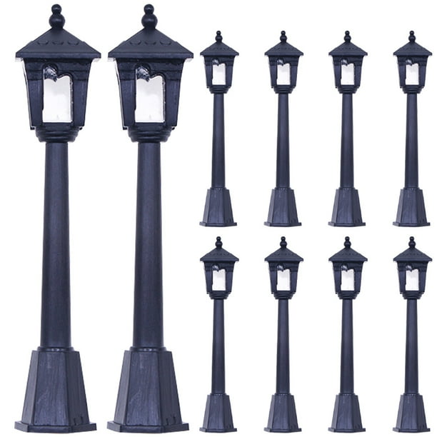 10pcs Mini House Street Light Light Models Modelas de luz de calle decorativas Lámparas de calle en miniatura