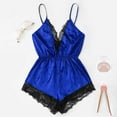 thumbnail image 2 of Odeerbi Sexy Lingerie Bodysuit for Women 2025 Lace Solid Sedin Seductive Sling Jumpsuit Suit Blue, 2 of 5